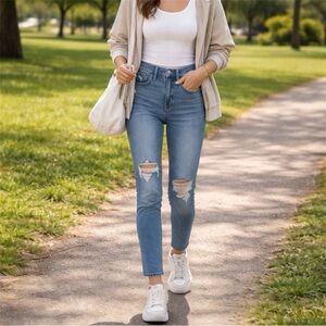 NWT Madewell The Perfect Vintage Jean 26 distressed high rise slim straight